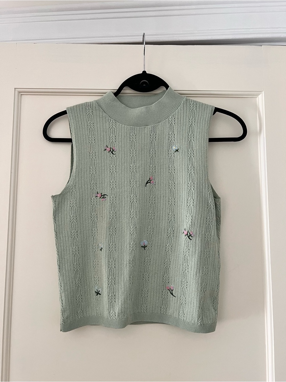 Zara Floral Mock Neck Tank Top